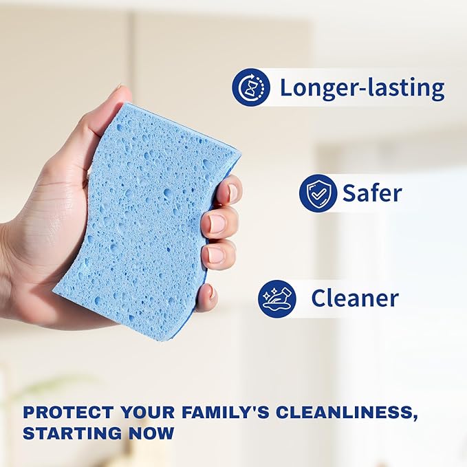 Zero Scratch Scrub Sponge, 9 Kitchen Sponges for Cleaning Around The Home, Bathroom & More, Scratch-Free Dish Scrubber, Multi-Surface Safe, Best for Nonstick Pots and Pans