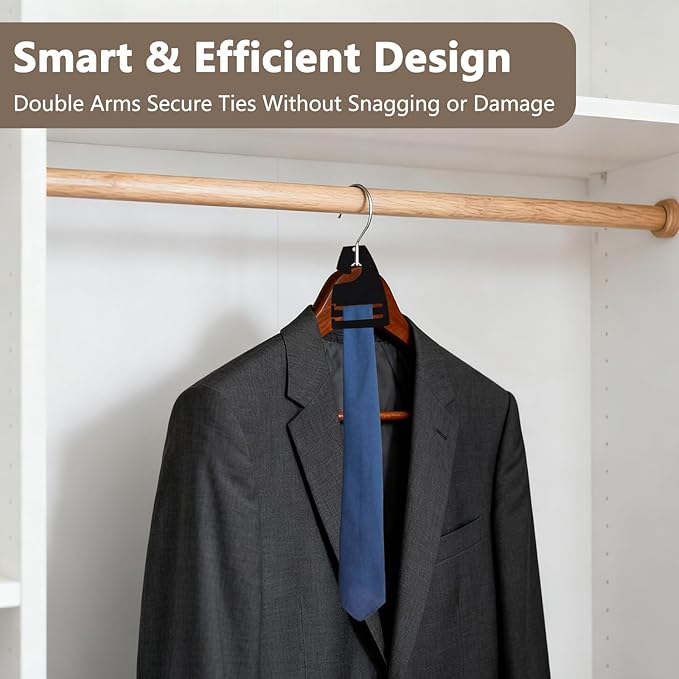 20Pcs Tie Holder Hangers Plastic Necktie Holders for Men Closet Organizer Rack for Ties Neck Tie Display Hanger Retail orHome Tie Racks Compact 2.8 x 2 Inch Hangers