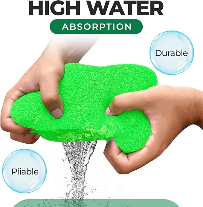 Multi-Purpose Sponges for Cleaning - Lime Green 2 Pack, Large Sponges for Car Washing, Tile & Grout, All Purpose Cleaning