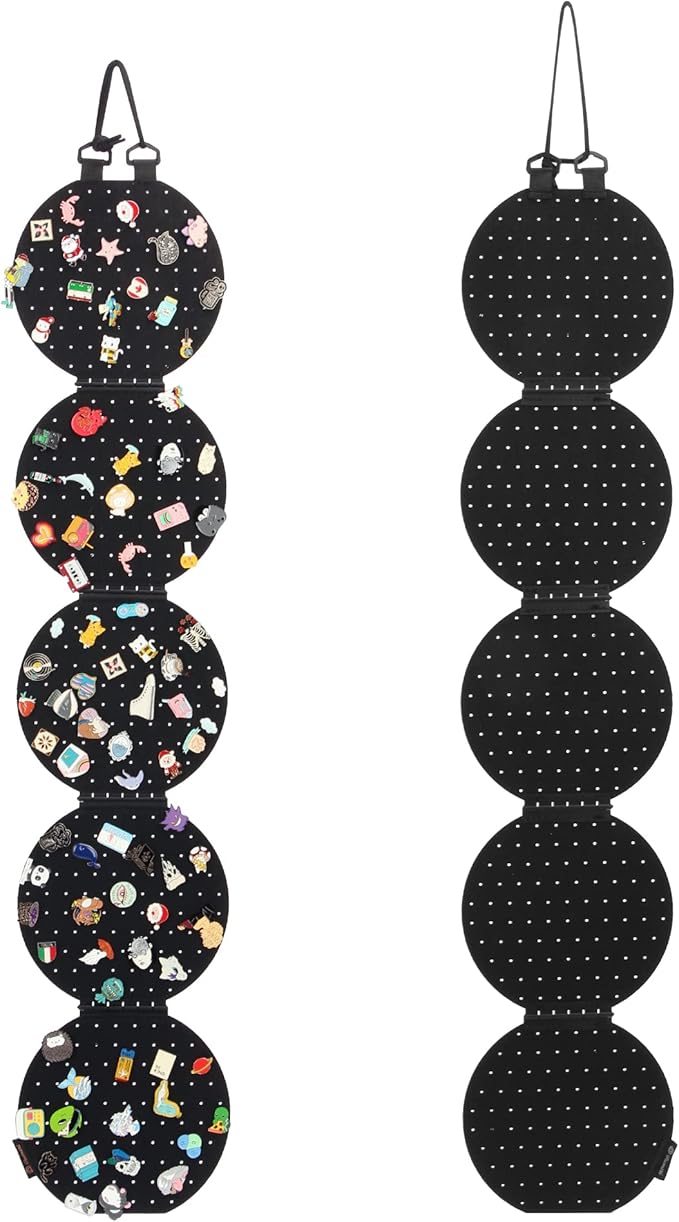 Hanging Enamel Lapel Pin Display Panels Organizer With 5 Loose-leaf Board Pieces, Brooch Pin Enamel Pin Display Pages, Badge Collection Display Holder Holds At Least 120 Pins.(Pins Not Included)