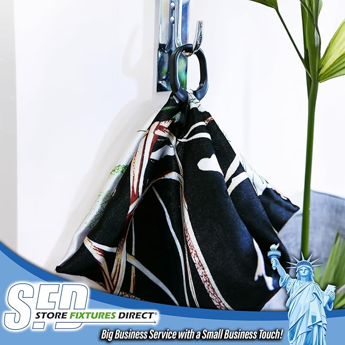 Black Scarf Clip Hangers for Retail, Economic Plastic Fine Garment Pinch Hooks, 1000 Pack
