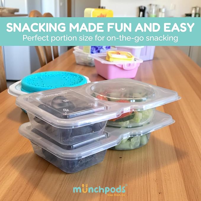 Reusable Snack Containers with Lids 20Pcs, Portion control containers, Snack Pack Containers,2 Double Compartment Snack Containers for Kids On the Go Meals, Camping Condiment Snack Tray Prep