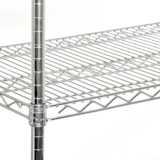 Seville Classics UltraDurable Heavy Duty NSF Solid Steel Wire Rack Storage Unit Organizer for Garage, Warehouse, Office, Restaurant, Classroom, Kitchen, 5-Tier Shelving, 60" W x 18" D