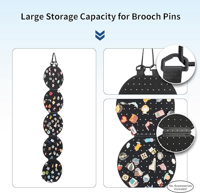 Hanging Enamel Lapel Pin Display Panels Organizer With 5 Loose-leaf Board Pieces, Brooch Pin Enamel Pin Display Pages, Badge Collection Display Holder Holds At Least 120 Pins.(Pins Not Included)