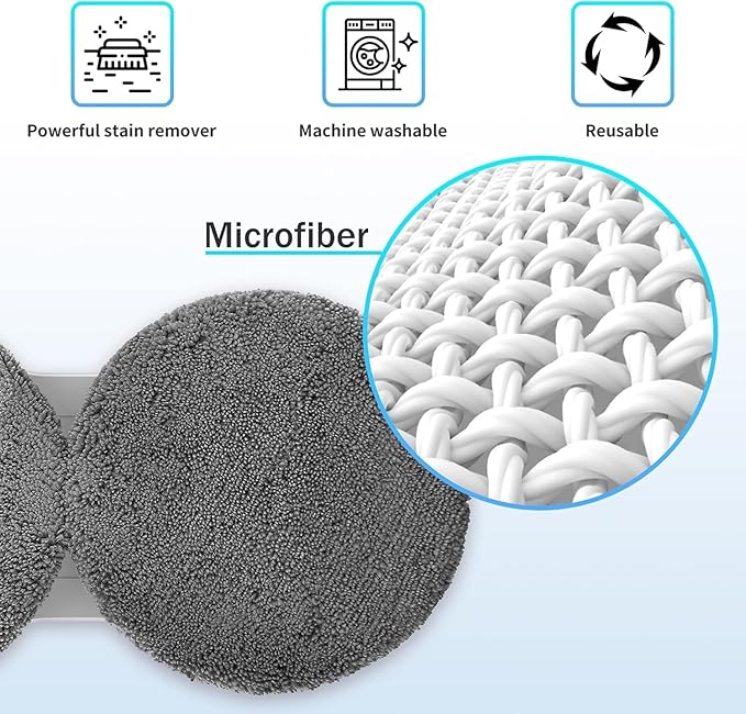 12 Pieces Microfiber Replacement Pads for X1 Window Cleaners, Reusable, Machine Washable (12)