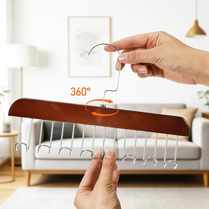 4 PCS Bra Hanger, Tie Holders for Closet, Belt Rack Organizer with 32 Hooks 360° Rotatable Belt Holder Bra Organizer for Closet Space Saving for Ties, Scarves and Handbags