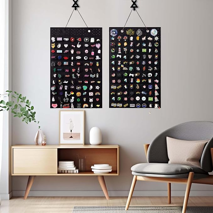 2 PCS M-96 Slots Wall Hanging Brooch Pin Organizer,Pins Collection Display Case,Brooch Collection Storage Holder(Not Include any Accessories)