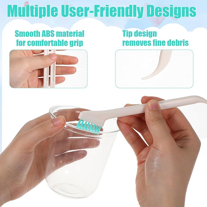 8 Pcs Small Cleaning Brushes for Tight Spaces, Multi-Purpose Tiny Cleaning Brush Crevice Tiny Cleanings Brush Set for Door Window Track Faucet Tight Spaces