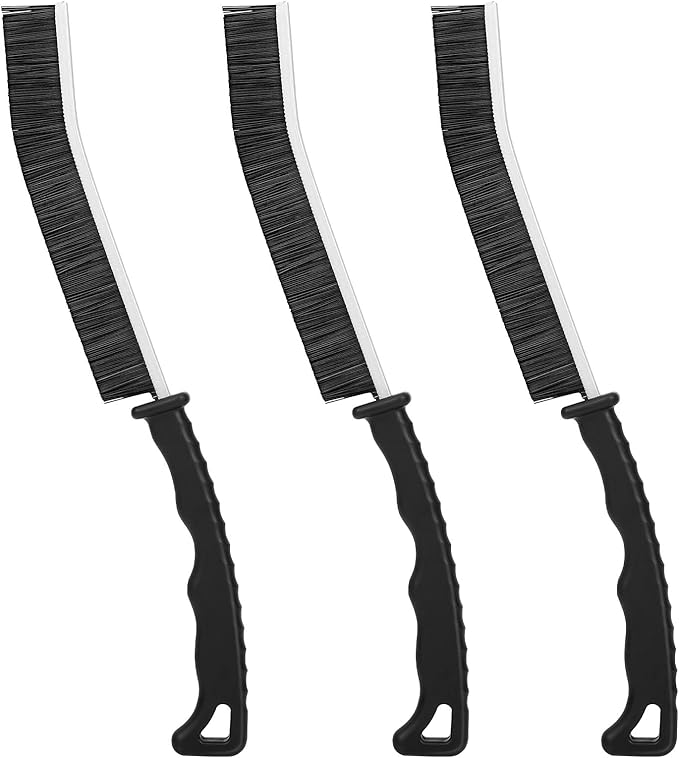 3Pcs Hard Bristle Crevice Cleaning Brush - Grout Cleaner Brush, Gap Cleaning Tools, Effective Tile Cleaning Brush for Household, Floor, Grout Lines, Tile, Flower Pots, Kitchen, Home Essentials Brush