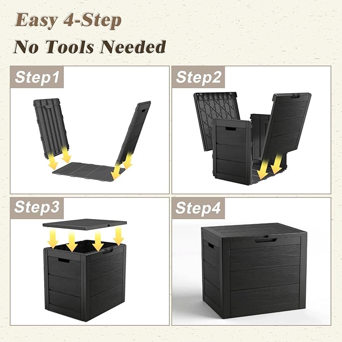 35 Gallon Outdoor Storage Box Waterproof,Deck Boxes Outdoor Waterproof,Resin Deck Box Delivery Boxes for Outside for Package Delivery,Patio Cushions,Gardening Tools,UV Resistant