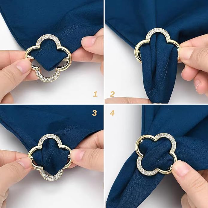 18 Pcs Shirt Ties Clips For Women, T Shirt Tie Or Rings Clips For Women For The Side, Scarf Ring Clip Tightener For Loose Clothes Corner Knotted Button Fashion Metal Round Circle Shirt Clip Buckle