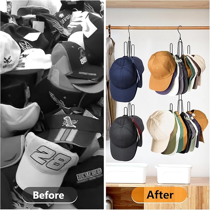 Hat Hangers for Closet, Stainless Steel Hat Organizer, Hat Racks for Baseball Caps, Cap Organizer for Baseball Caps, 1 Pack
