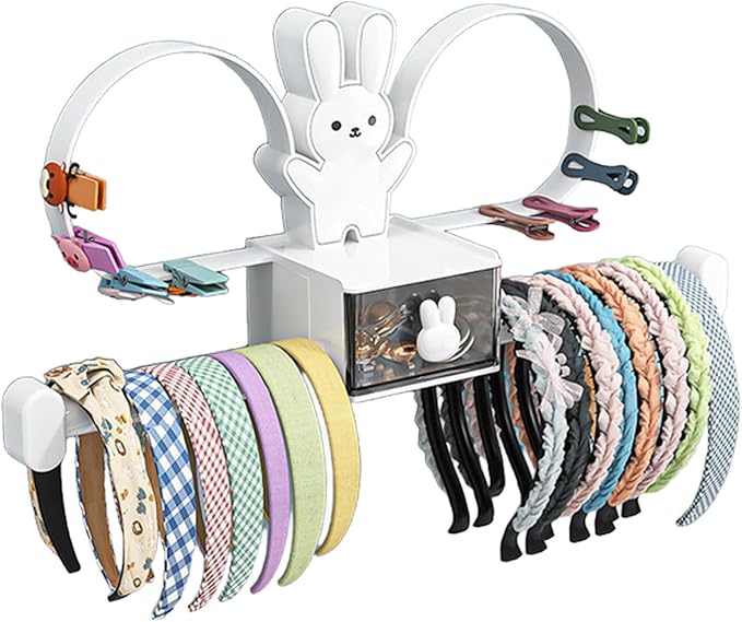 Headband Storage Display Stand Rack Organizer, Hair Hoop Holder for Women, Multi-Functional Fashionable Design, Space Saving Wall Mount, Easy Access Tiara Hair Accessories Organizer