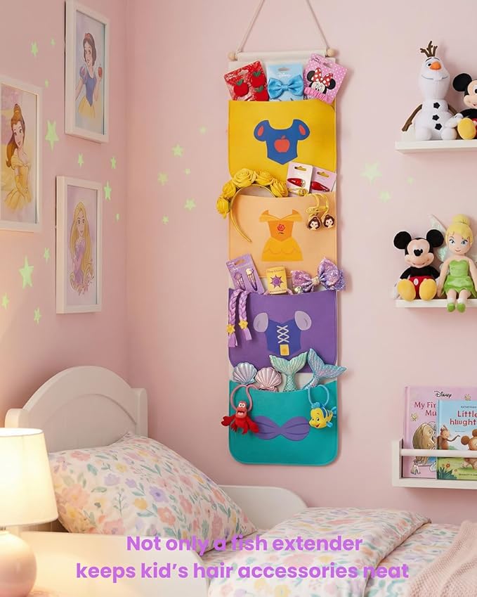 Princess Ear Organizer Hanging Headband Holder for Minnie Ears, Display & Storage for Disney Accessories, Holds Up to 8–10 Ears, Princess Room Decor
