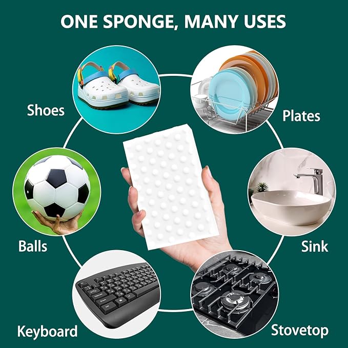 20 Pack Magic Sponges Erasers, 2X Density Long Lasting Melamine Sponge in Bulk, Household Cleaning Supplies, Kitchen Sponge for Bathroom, Wall, Shoe, Car, Dish, Sink, Shower Cleaner Tool1