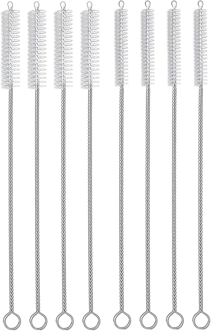 Hiware Straw Cleaner Brush Set, 8-Piece Long Cleaning Brush for Straws on Tumbler, Water Bottle, Sippy Cup, and Pipes, Tubes or Hummingbird Feeders