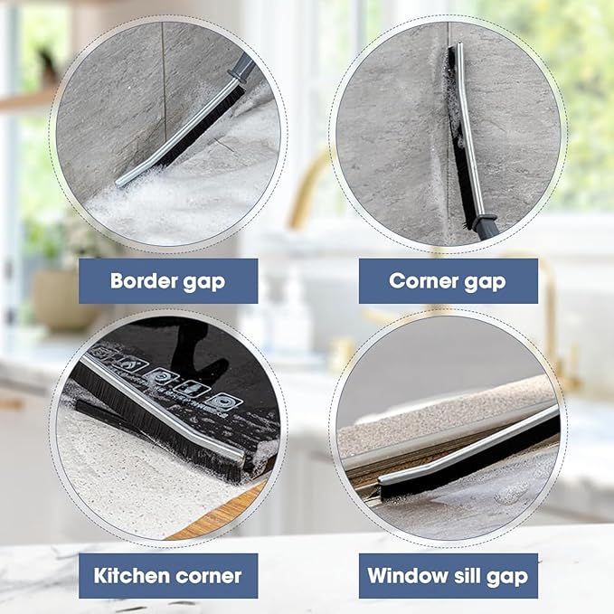 Crevice Cleaning Brush, Hard Bristle Small Cleaning Brushes, Grout Cleaner Brush, Toilet Brush, Scrub Brush for Shower Tile, Skinny Gap Cleaning Tools for Household Use, Bathroom, Kitchen (3)