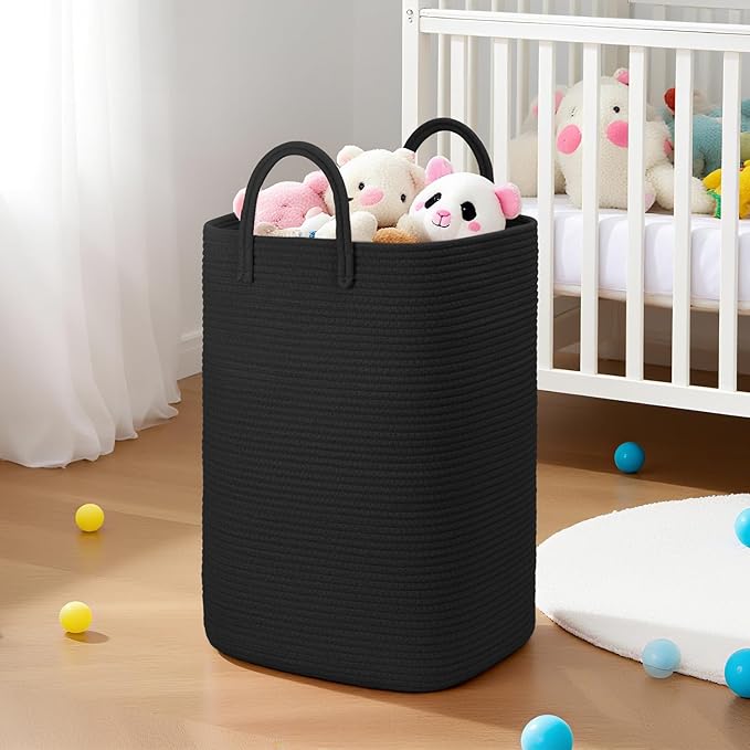 Laundry Basket,Woven Cotton Rope Laundry Hamper,100L Versatile Storage for Dirty Clothes,Baby Toys,and Blankets in Bathroom, Nursery,and Living Room