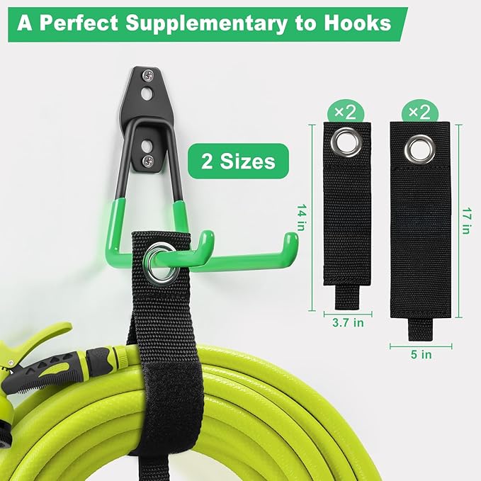 Garage Hooks, 20-Pack Steel Garage Accessories for Organization and Storage, Heavy Wall Mount Duty Hooks with Anti-Slip Coating for Hanging Ladder, Bike, Power Tools and More Tools, Green