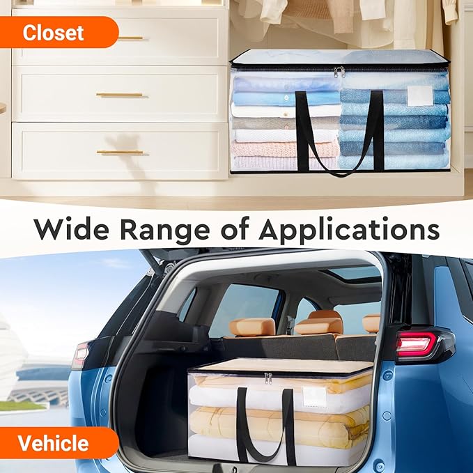 BlissTotes Moving Bags, 93L 10-Pack Storage Bags, Moving Box Heavy Duty Extra Large, Moving Totes with Zipper, Reinforced Handles Boxes for Packaging Moving, Decorative Wreath Storage