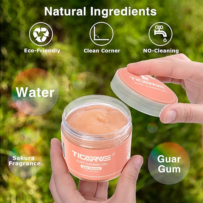 TICARVE 2Pack New Cleaning Gel Detail Putty Car Gel Auto Detailing Tools Car Interior Cleaner Car Cleaning Slime Car Assecories Keyboard Cleaner Orange (320g/11.2oz)