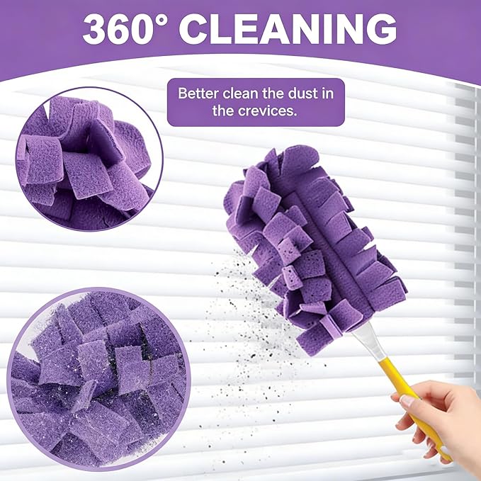 Reusable Duster Refill, Upgrade Duster Refill Reusable Fleece Dusters Refills Feather Flat Dusters Multi Surface Washable Cleaning Pads Tools for Home, Blinds, Car, Furniture, Fans (1set)