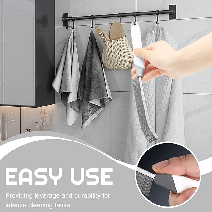 Crevice Cleaning Brush Bathroom Tile Groove Gap Cleaning Brush Premium Crevice Cleaning Tool Aluminum Support with 15° Angled Head-Grout Thin Brush,Kitchen & Bathroom Tool (5PCS)