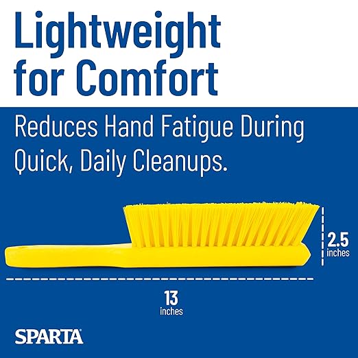 SPARTA Handheld Soft Counter Brush 8 Inch Bristle Span, Multi-Use Dust Brush with 5 Inch Handle for Tables, Countertops, and Delicate Surfaces, Polyester, Yellow