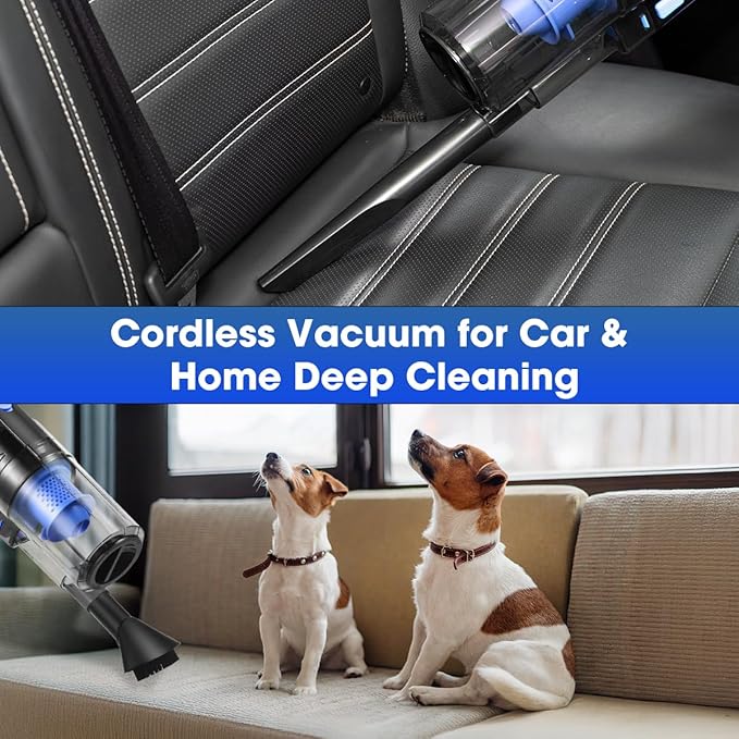 Viewsun Car Cleaning Kit, Car Interior Detailing Kit with High Power Handheld Vacuum Cordless Rechargeable, Detailing Brush Set, Windshield Cleaner, Complete Auto Accessories for Men, Women Gift