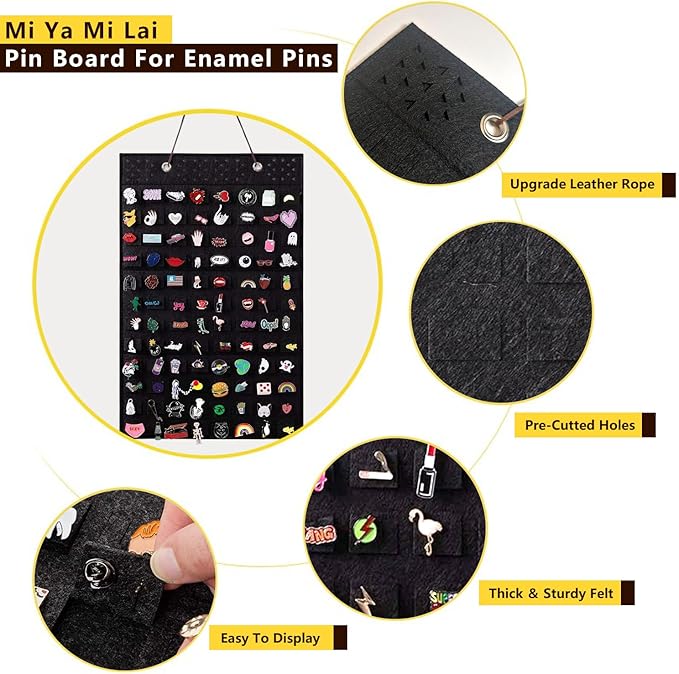 2 PCS M-96 Slots Wall Hanging Brooch Pin Organizer,Pins Collection Display Case,Brooch Collection Storage Holder(Not Include any Accessories)