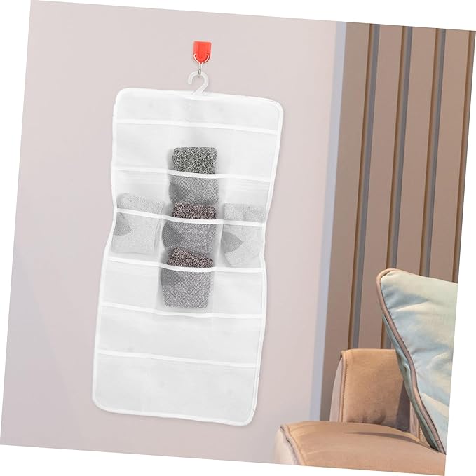 FRCOLOR Hanging Hair Accessories Organizer with Pockets for Compartment Wall Storage Pouch for Bows Clips and Hairpins Decorative for Clutter Spaces