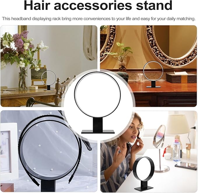 Lurrose Acrylic Headband Holder Stand for Hair Accessories Display Elegant and Sturdy Organizer for Hairbands Headpieces and Hair Accessories for Home and Salon Use