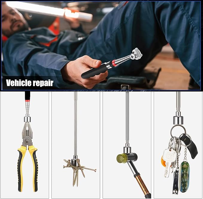 Magnetic Pickup Tool and Grabber Set, 35-inch Flexible Claw, 30-inch Telescoping Magnet with 20lb Pull Force