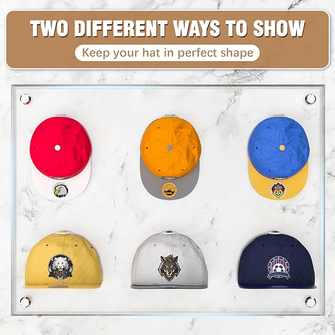 22 Pack Adhesive Hat Hooks for Wall, Super Strong Hat Rack for Baseball Caps, Hat Organizer Display for Home Decor, Hat Hangers Holder for Wall, Door, Closet, No Drilling - USA Patented (White)
