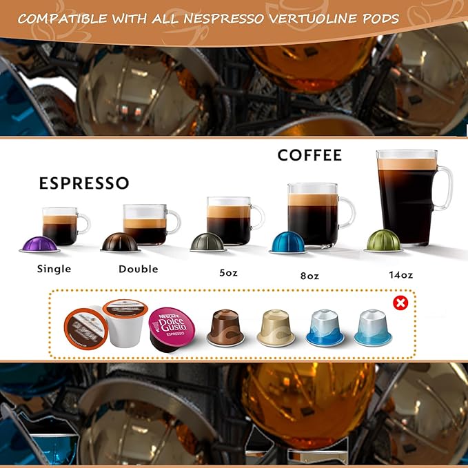 Coffee Pods Holder Organizer, 360 Degrees Revolving Pod Carousel Compatible for 40 Nespresso Vertuo Pods No Assembly Required Nespresso Pods Holder Tower Stand,Piano Black