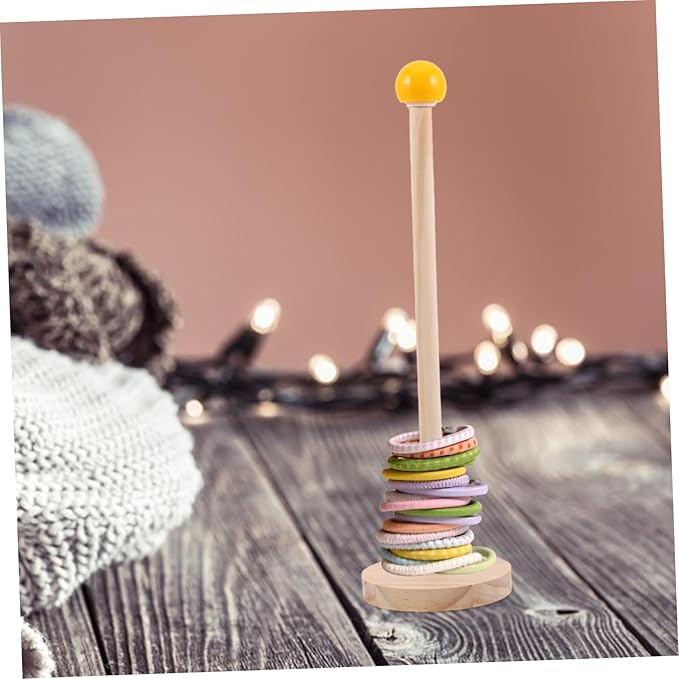 Wood Hair Accessories Organizer Stand Vertical Scrunchies Tower for Girls Natural Wood Hair Tie Holder Stylish Jewelry Display Rack