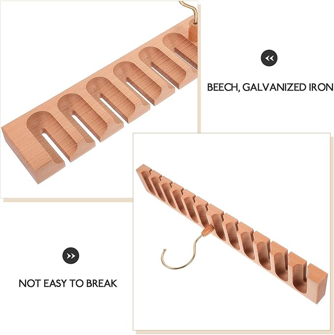 SMASOLO Rotatable Wooden Belt Hanger with 12 Compartments, Large Capacity Belt and Tie Organizer Rack for Closet Storage and Scarf Display, Space-Saving Accessory Organizer for Home