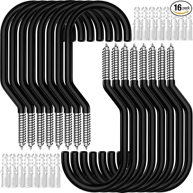 16-Pack Heavy Duty Bike Hook, Loading Capacity 100 LBS, 6 inch, Bike Hooks for Garage Wall and Garage Ceiling