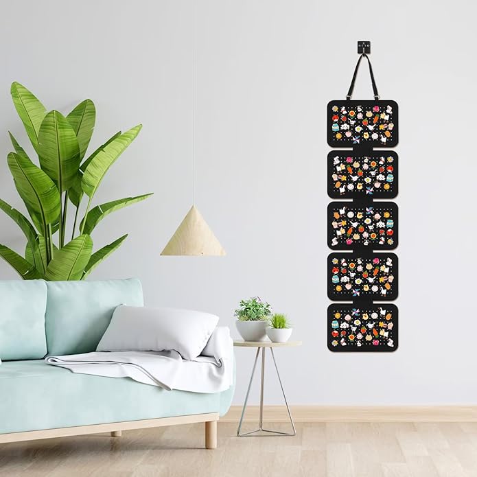 Pin Badge Display,5 Sheet Wall Hanging Brooch Organizer Storage, Removable Hanging Jewellery Organiser Earring Storage Organiser at Least 170 Pins Ideal for Collectors