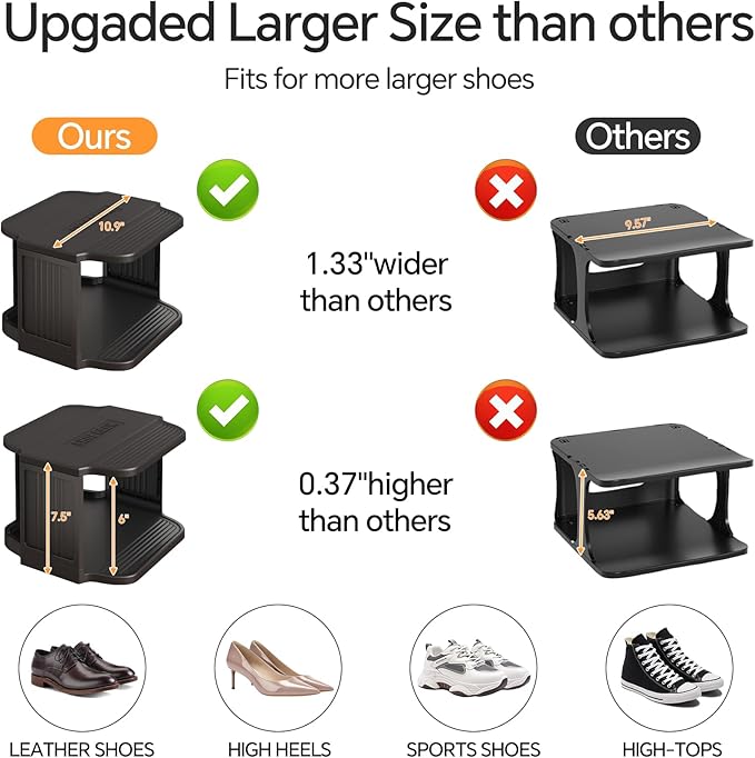 Kitstorack Stackable 16-Tier Shoe Rack for Closet & Entrance - Tall, Narrow, Vertical Shoe Stand - Plastic, Free Standing - Ideal for Small Spaces