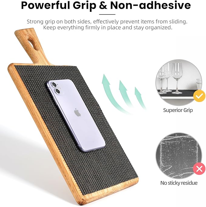 BAGAIL Drawer and Shelf Liner, 12 in X 20 Ft Non-Adhesive Shelf Liners for Kitchen Cabinets, Thick Strong Grip Liners for Desk, Shelves, Bathroom Drawers, Cabinet Protection - Charcoal
