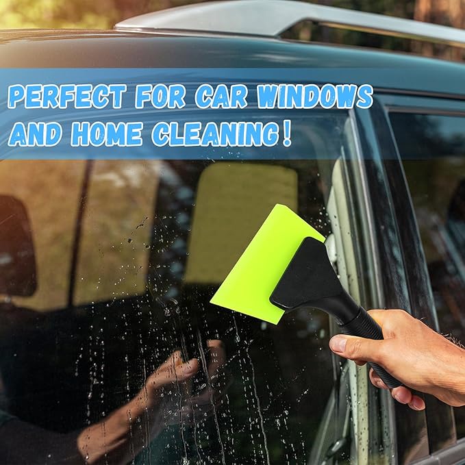 3 Pcs Small Squeegee 5 Inch Window Tint Silicone Squeegee Cleaning with Non Slip Handle Wiper Window Tinting Tools for Car Glass Mirror Shower Bathroom Auto (Blue+Green+Pink)