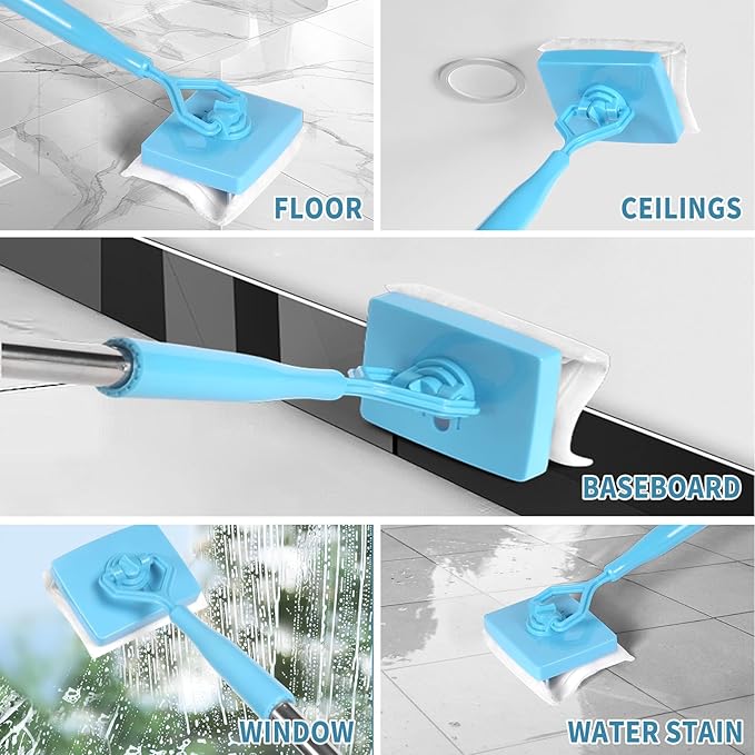 10 Pack Reusable Pad Refills Compatible with Baseboard Buddy Cleaner Tool - Microfiber Replacement Pads for Wet & Dry Use (Baseboard Buddy NOT Included)