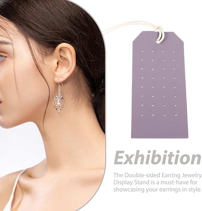 Pu Leather Earring Card Holder Double-sided Earring Display Stand Organizer for Travel Jewelry Storage 2pcs Purple Portable Accessory Organizer