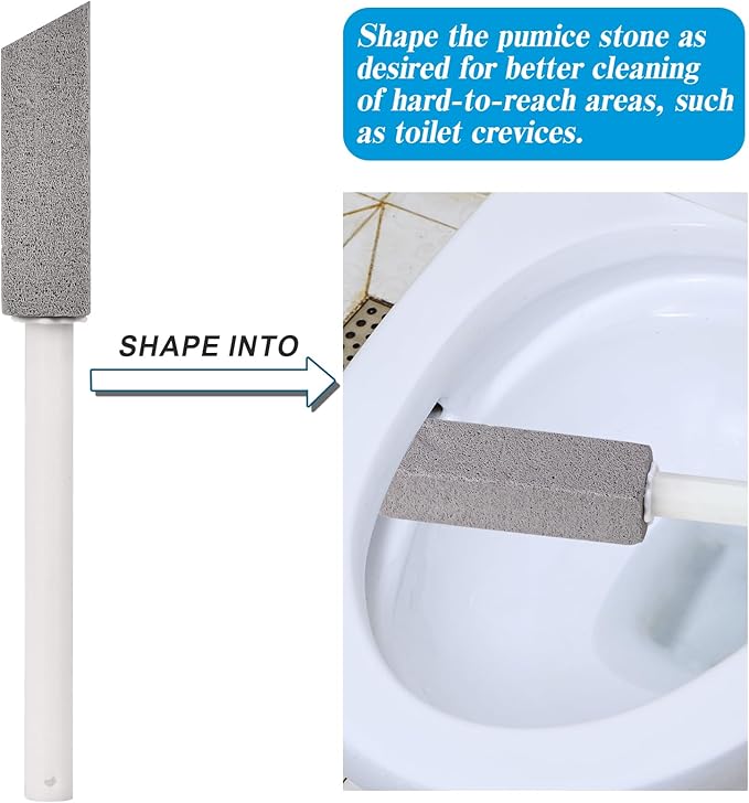 8 Packs Pumice Cleaning Stone with Extra Long Handle, Pumice Stone for Toilet Bowl Clean for Cleaning Toilets, Bathtubs, Grills, Swimming Pools, Sinks