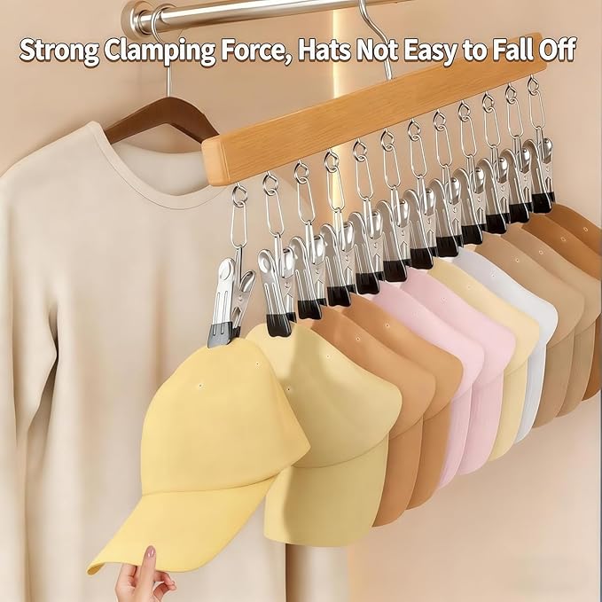 Closet Organizer with 10 Clips, Space Saving Hanging Closet Organizer, Legging 𝐎rganizer for 𝐂loset Hanging, for Pants Scarf Hangers (B)