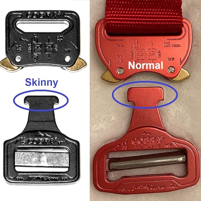 Cobra Buckle Belt Hanger Gear Mount Holder Storage Rack Tactical D Ring (Skinny, Black)