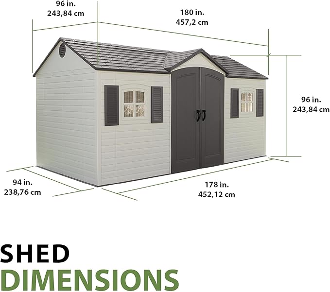 Lifetime 6446 Outdoor Storage Shed, 8 x 15 Foot, Desert Sand