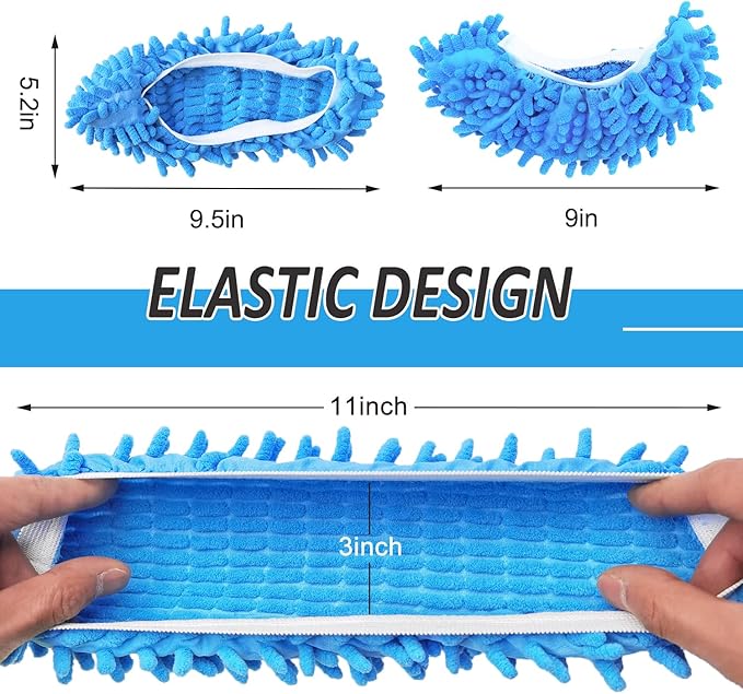 Mop Slippers Shoes 6 Pieces (3 Pairs), Microfiber Mopping Slippers for Floor Cleaning , Shoe Cover Duster Mopping Slippers, Floor Cleaning Tools