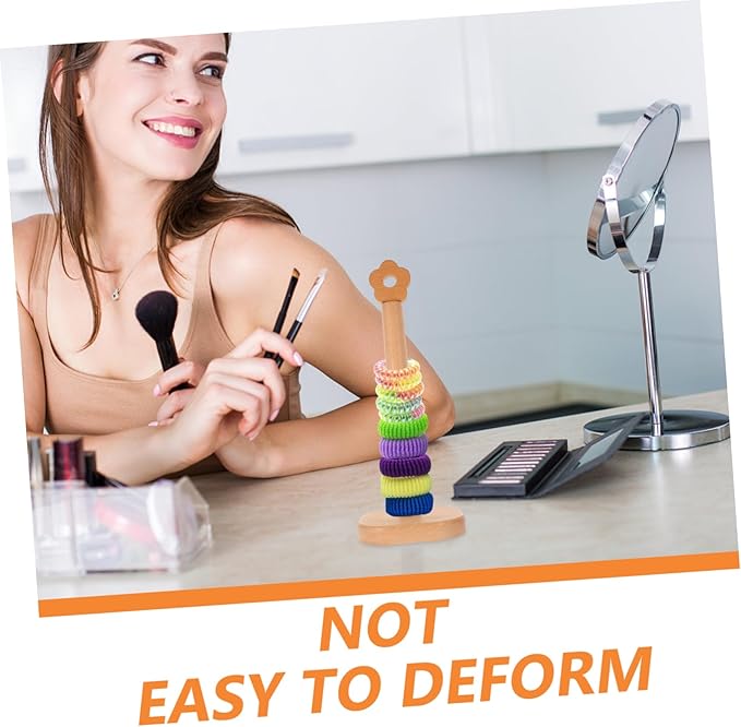Happyyami Hair Accessories Organizer Wooden Hair Tie Holder Tie Organizer Jewelry Display Stand